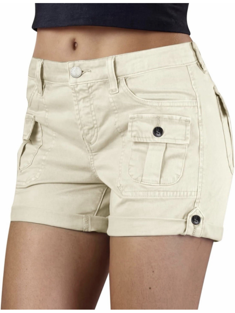 Flamingals Women's Cargo Shorts Mid Waist Shorts with Pockets Cargo Shorts L